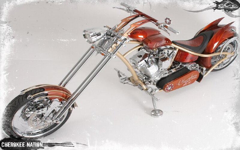 Custom Chopper Motorcycle — Red, Showcase