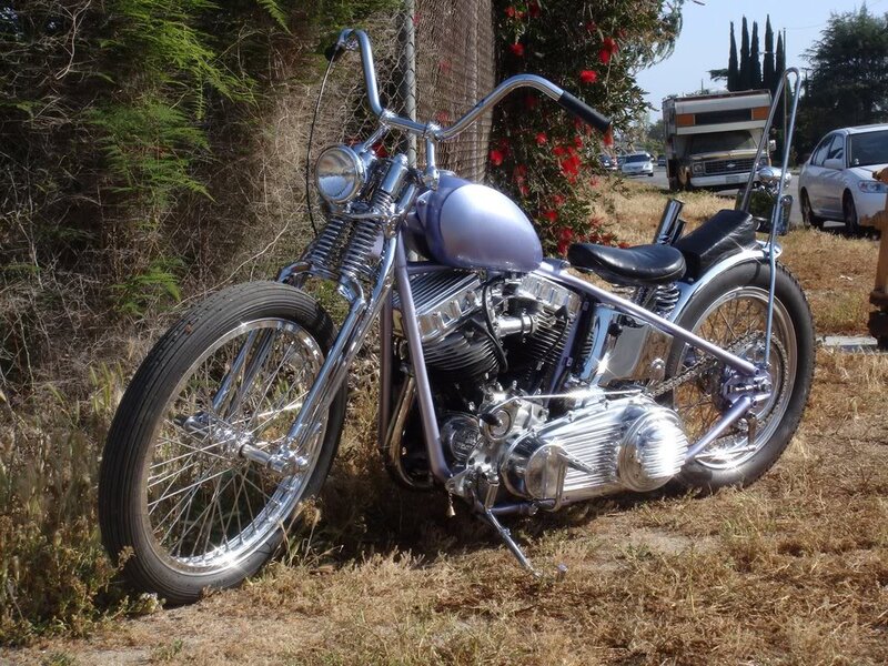 Custom Chopper Motorcycle — Silver, Calm, Afternoon