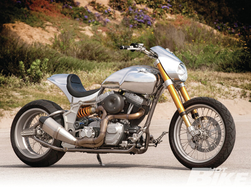 Custom Chopper Motorcycle — Silver, Calm