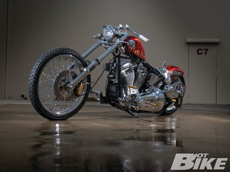 Custom Chopper Motorcycle — Silver, Dramatic