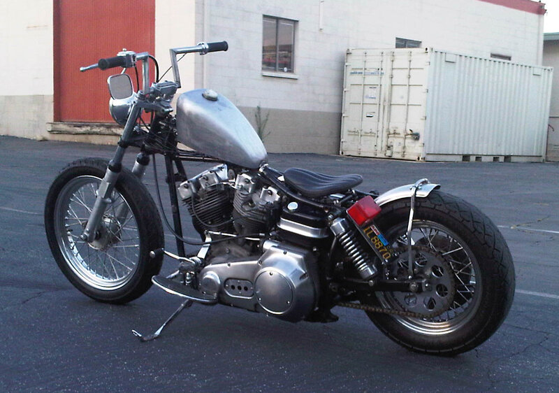 Custom Chopper Motorcycle — Silver, Industrial, Afternoon