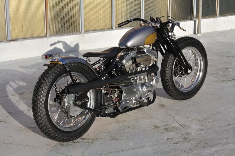 Custom Chopper Motorcycle — Silver, Neutral, Afternoon