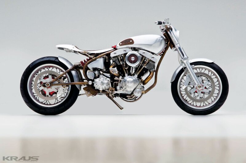 Custom Chopper Motorcycle — Silver, Neutral, Photograph, Engine, Seat