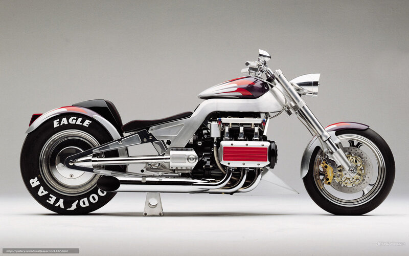 Custom Chopper Motorcycle — Silver, Neutral
