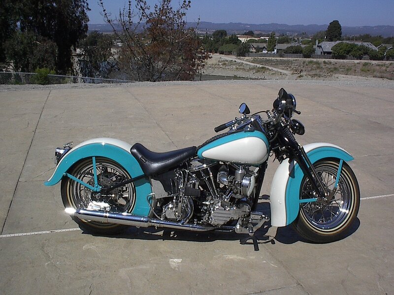 Custom Chopper Motorcycle — Teal