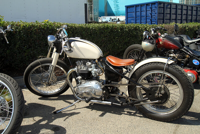Custom Chopper Motorcycle — White, Calm