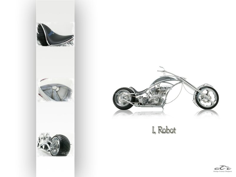 Custom Chopper Motorcycle — White, Clean