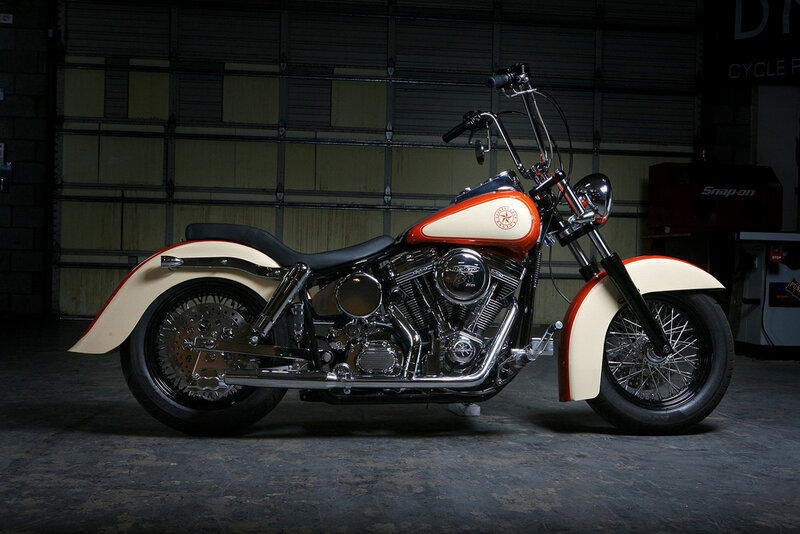 Custom Chopper Motorcycle — White