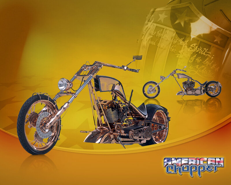 Custom Chopper Motorcycle — Yellow, Dramatic, Digital Art, Stars