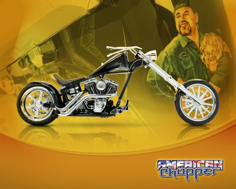 Custom Chopper Motorcycle — Yellow, Dramatic, Digital Art