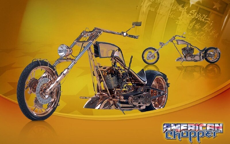 Custom Chopper Motorcycle — Yellow, Dynamic
