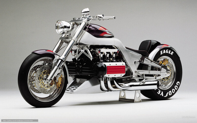 Custom Chrome Motorcycle — Silver, Dramatic
