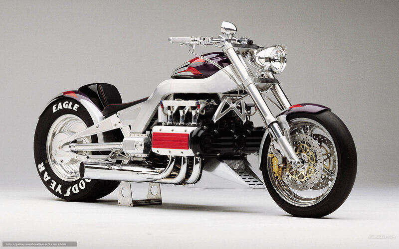 Custom Chrome Motorcycle — Silver, Neutral