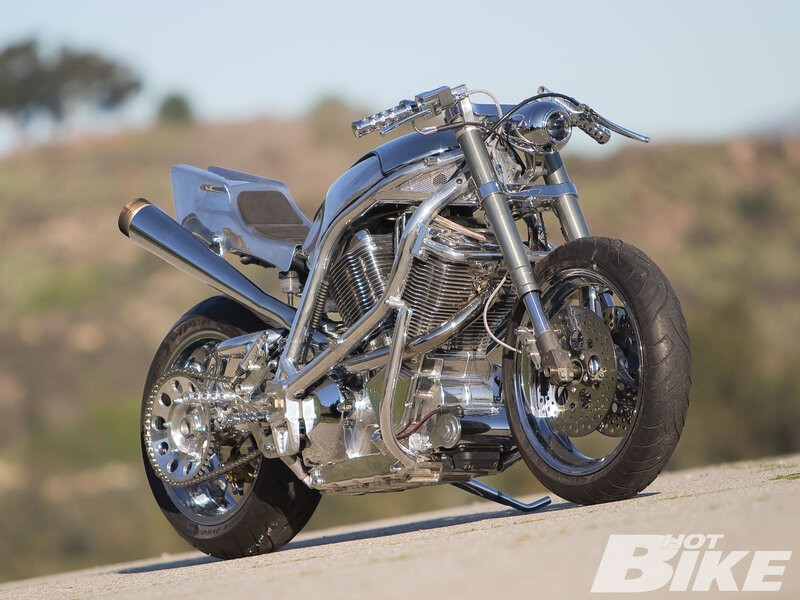 Custom Chrome Motorcycle — Silver