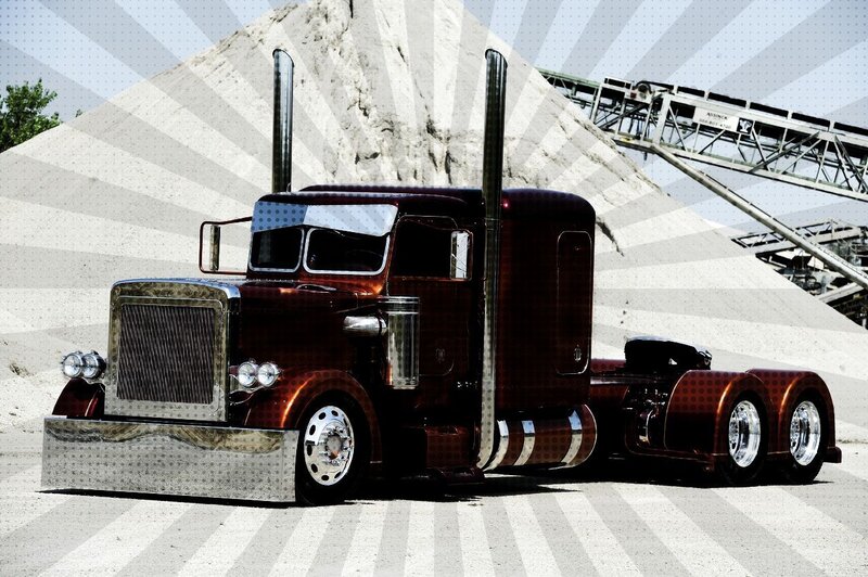 Custom Chrome Semi-truck — Brown