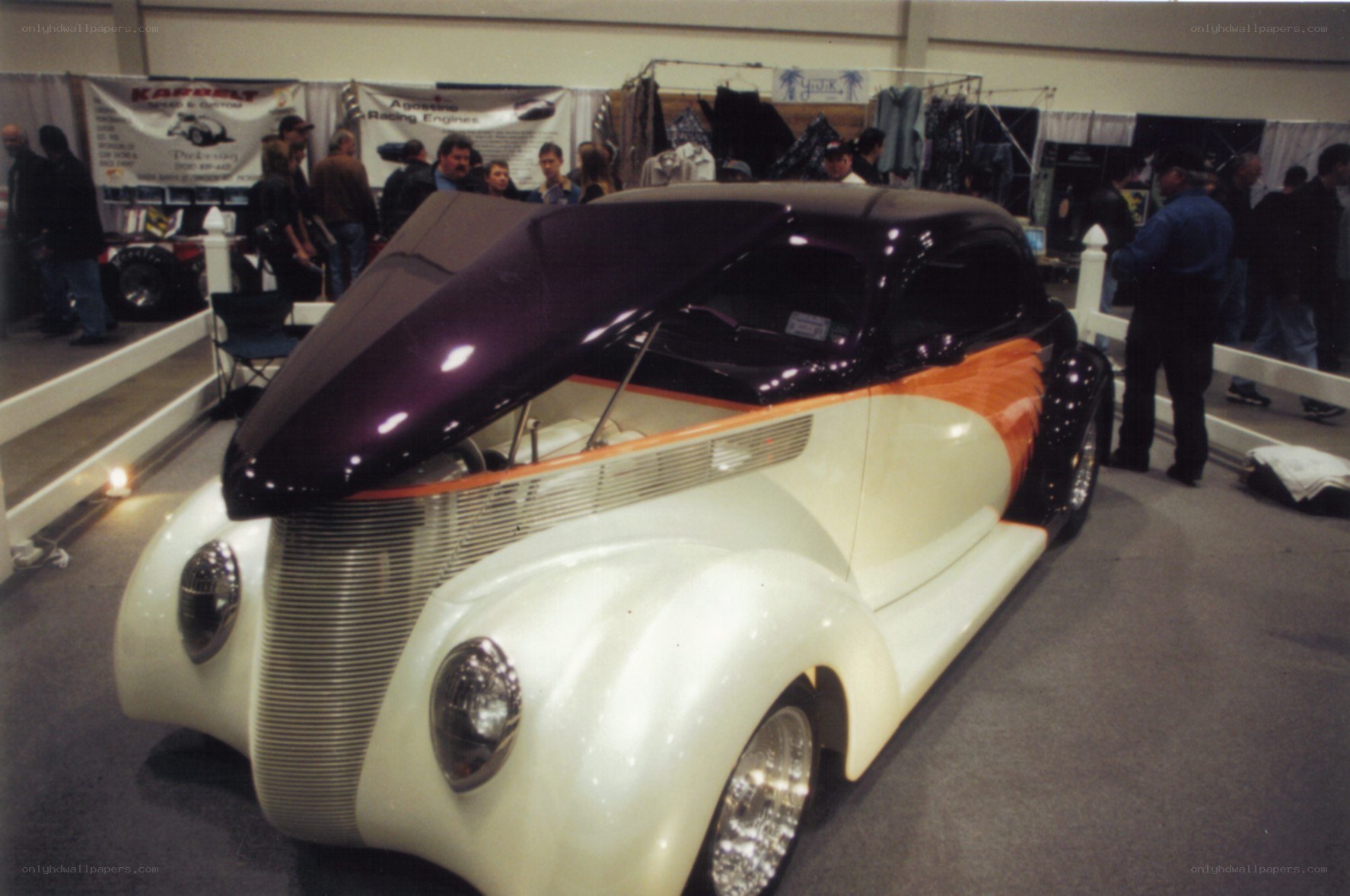 Custom classic car at a show