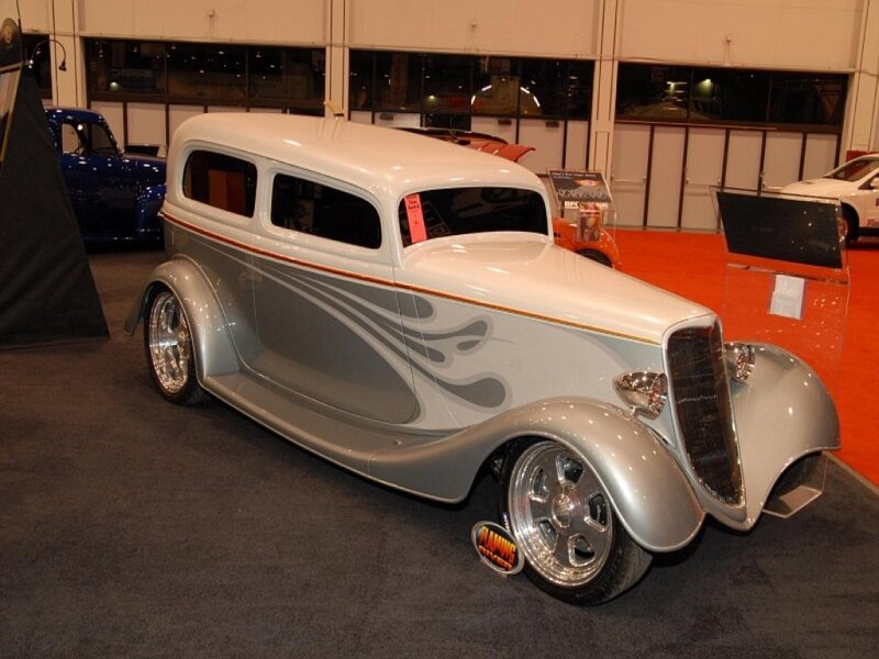 custom classic car at show