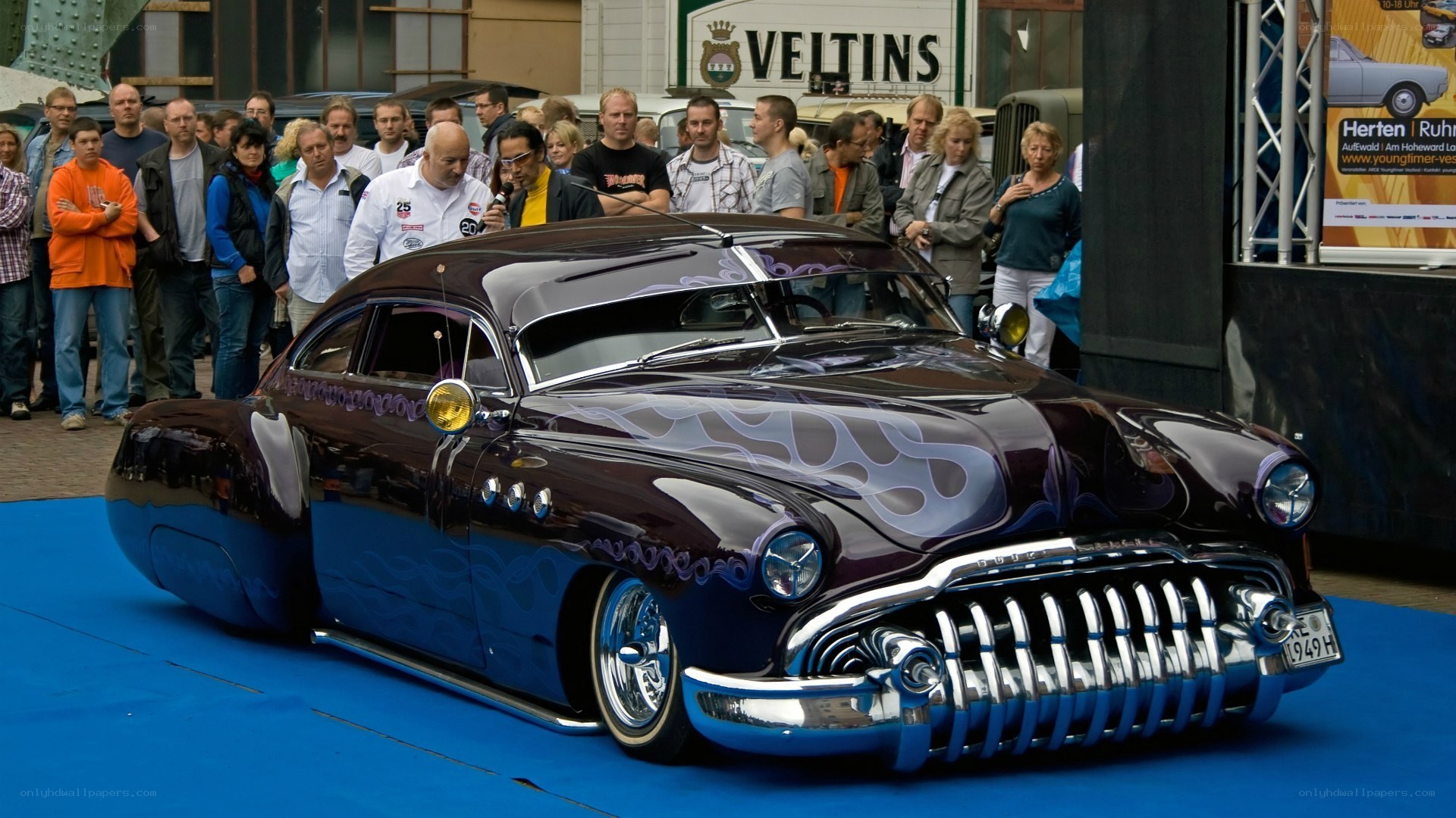 Custom classic car on display