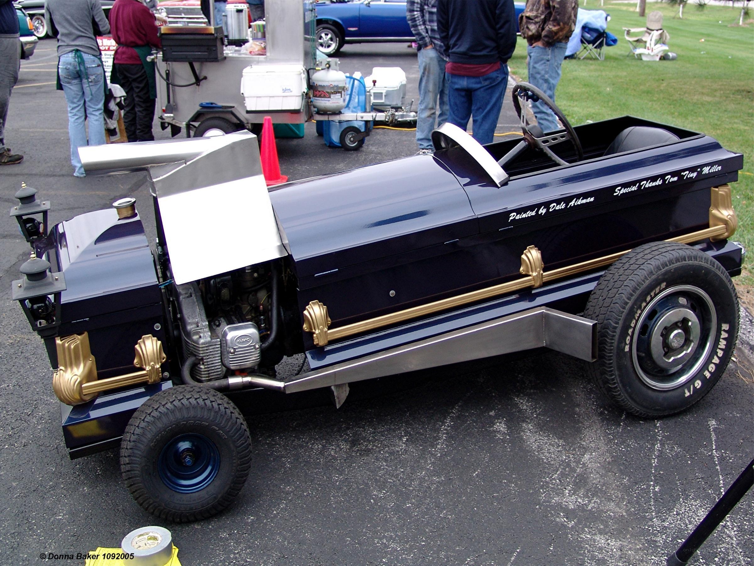 Custom coffin car at outdoor event