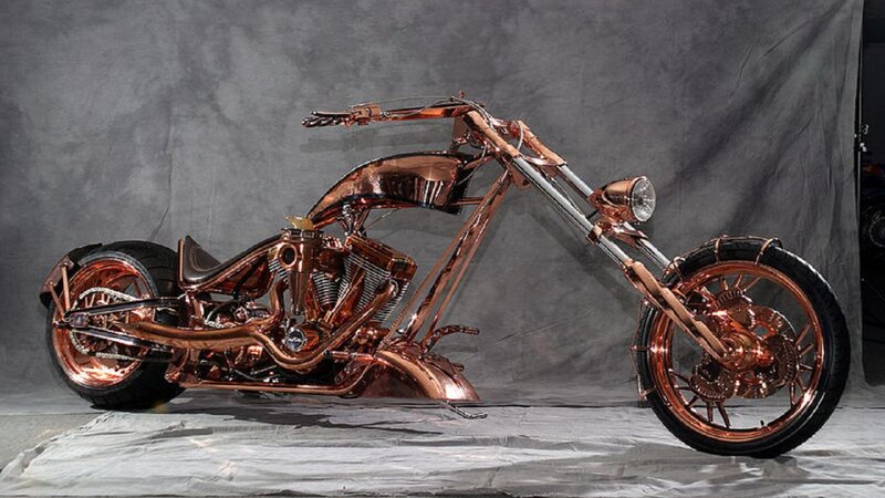 Custom Copper Chopper Motorcycle
