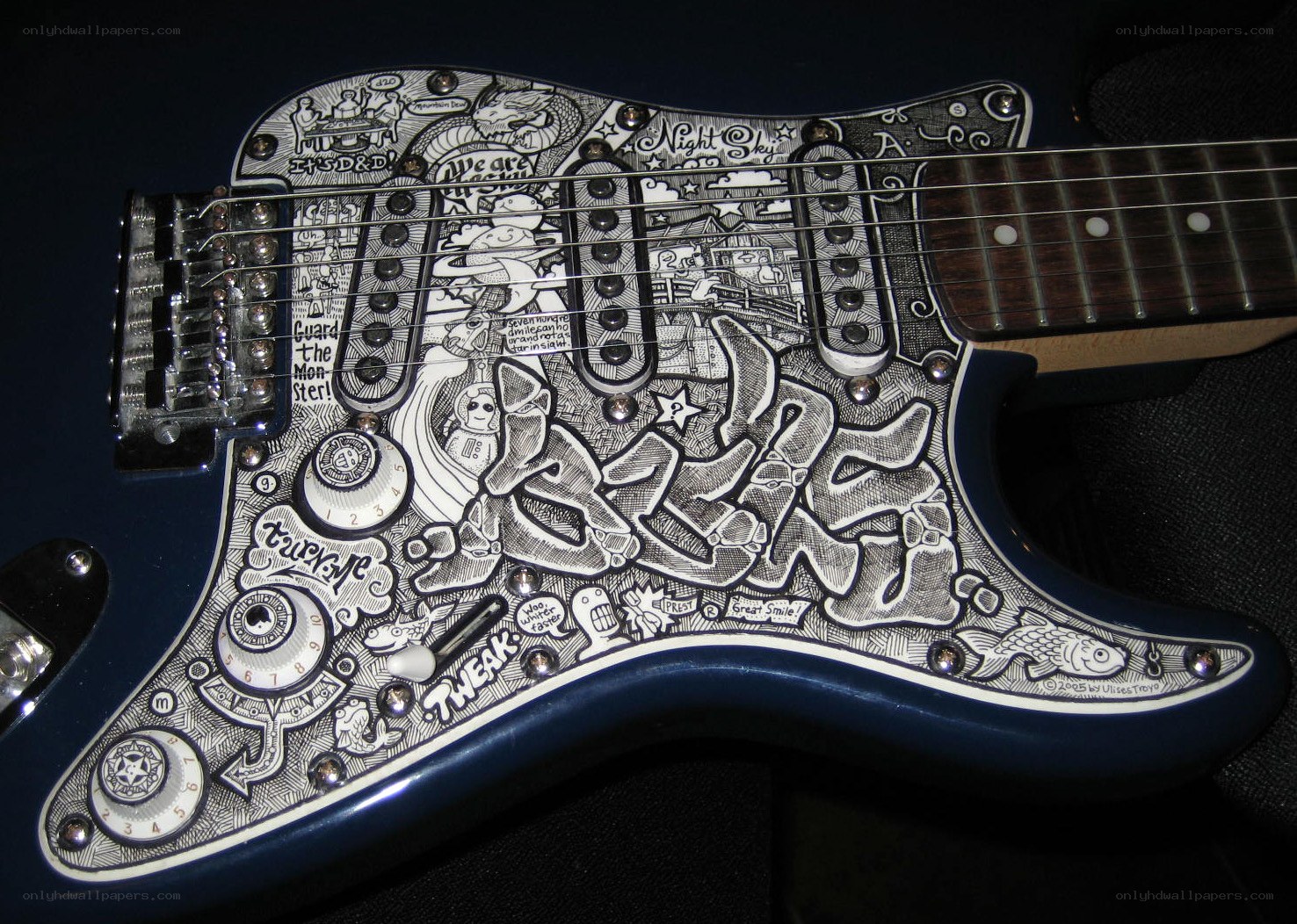 custom decorated electric guitar