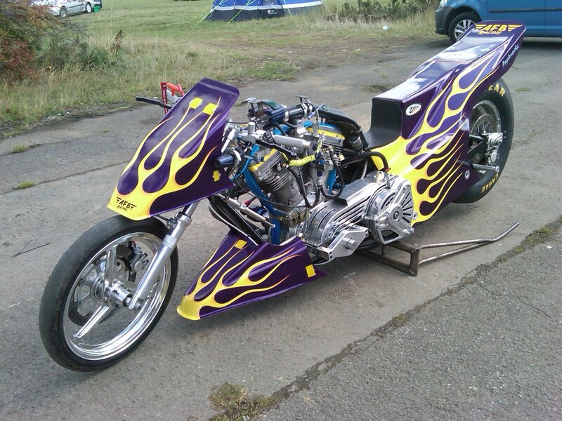 Custom Drag Motorcycle — Purple