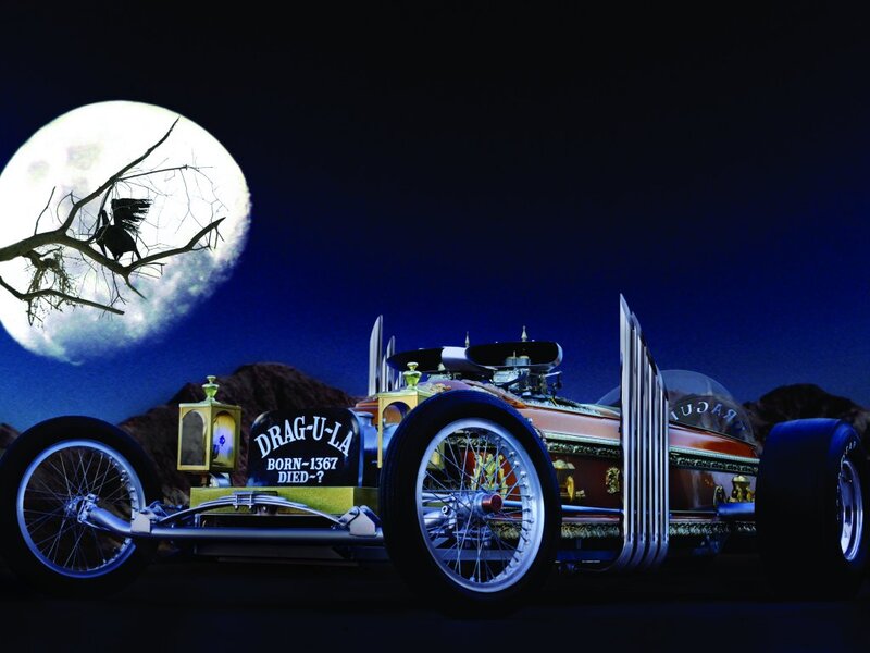 Custom Drag Racing Car — Black, Dramatic