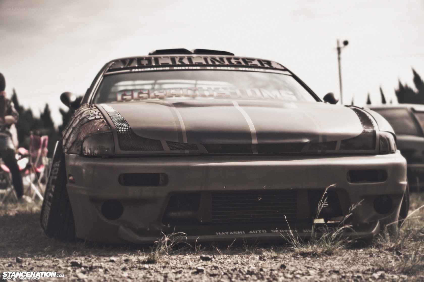 custom drift car at outdoor event