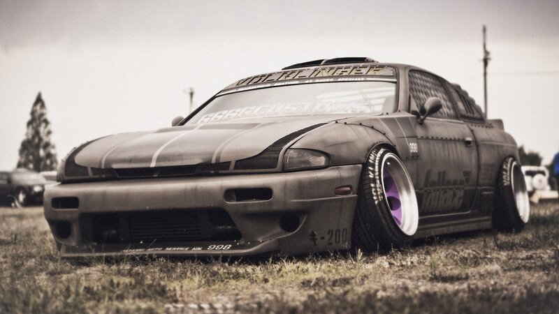 custom drift car on grass