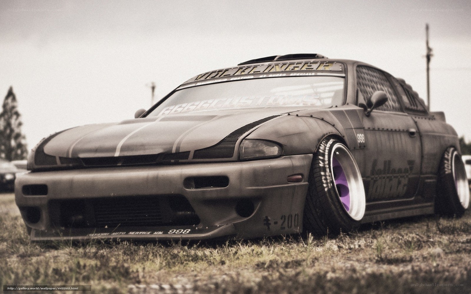custom drift car on grass