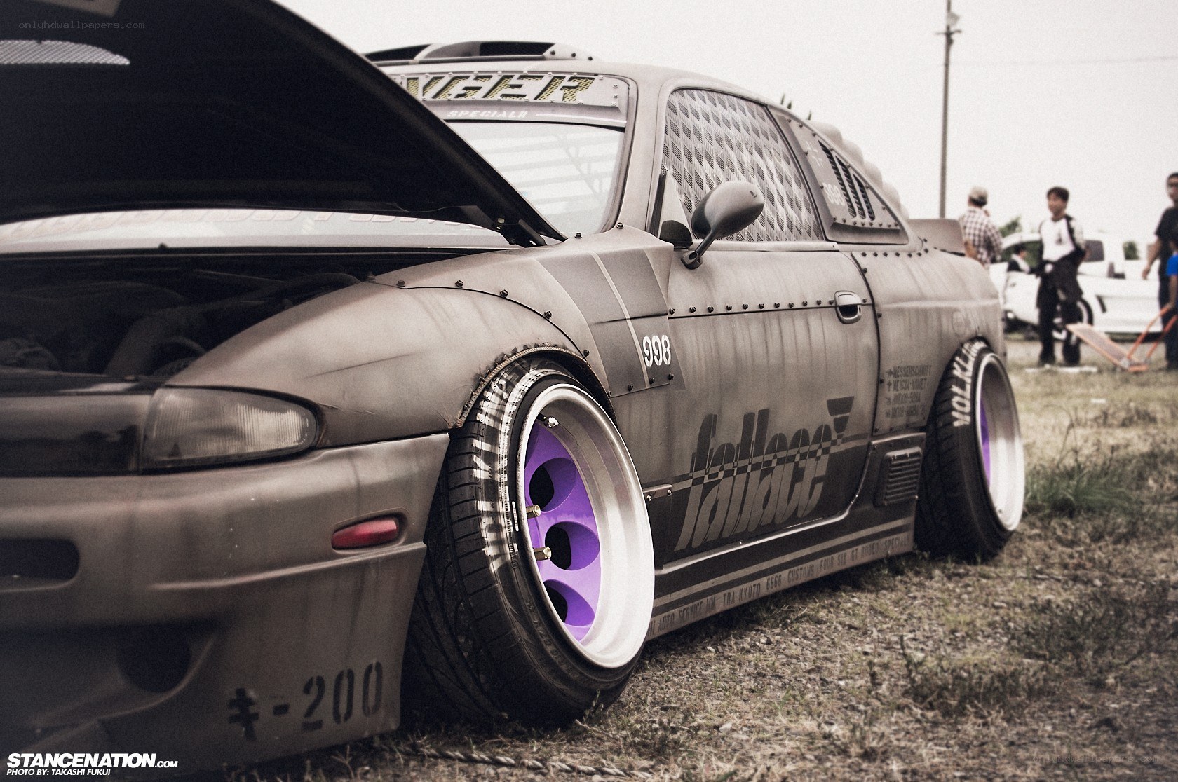 custom drift car with purple wheels