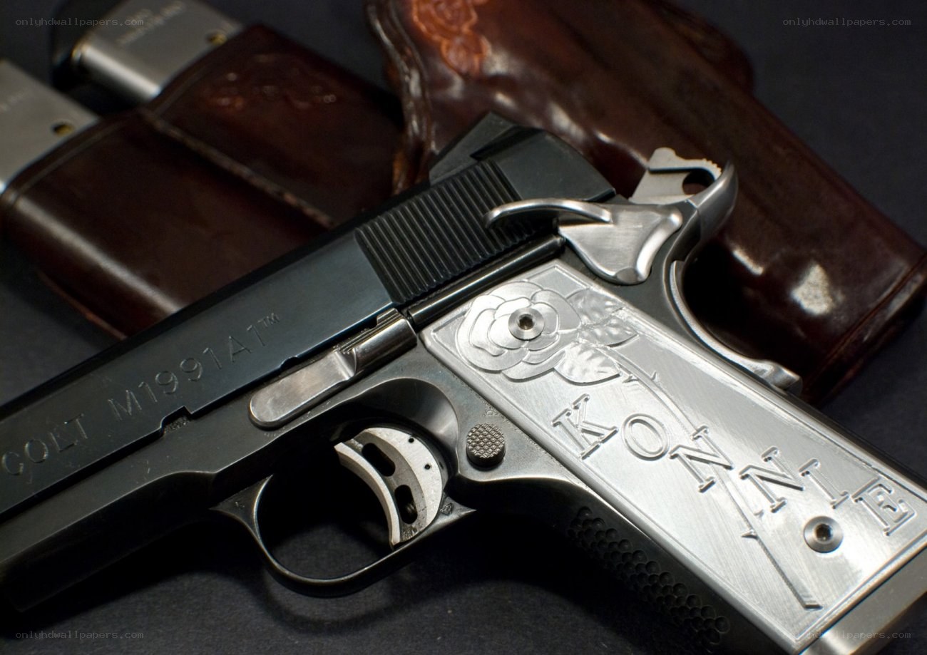 Custom engraved Colt pistol