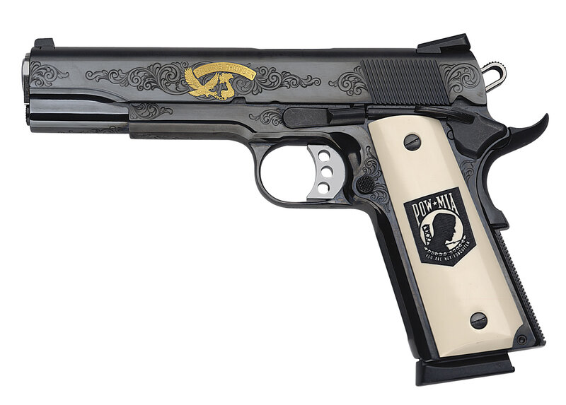 Custom Engraved Pistol — Black