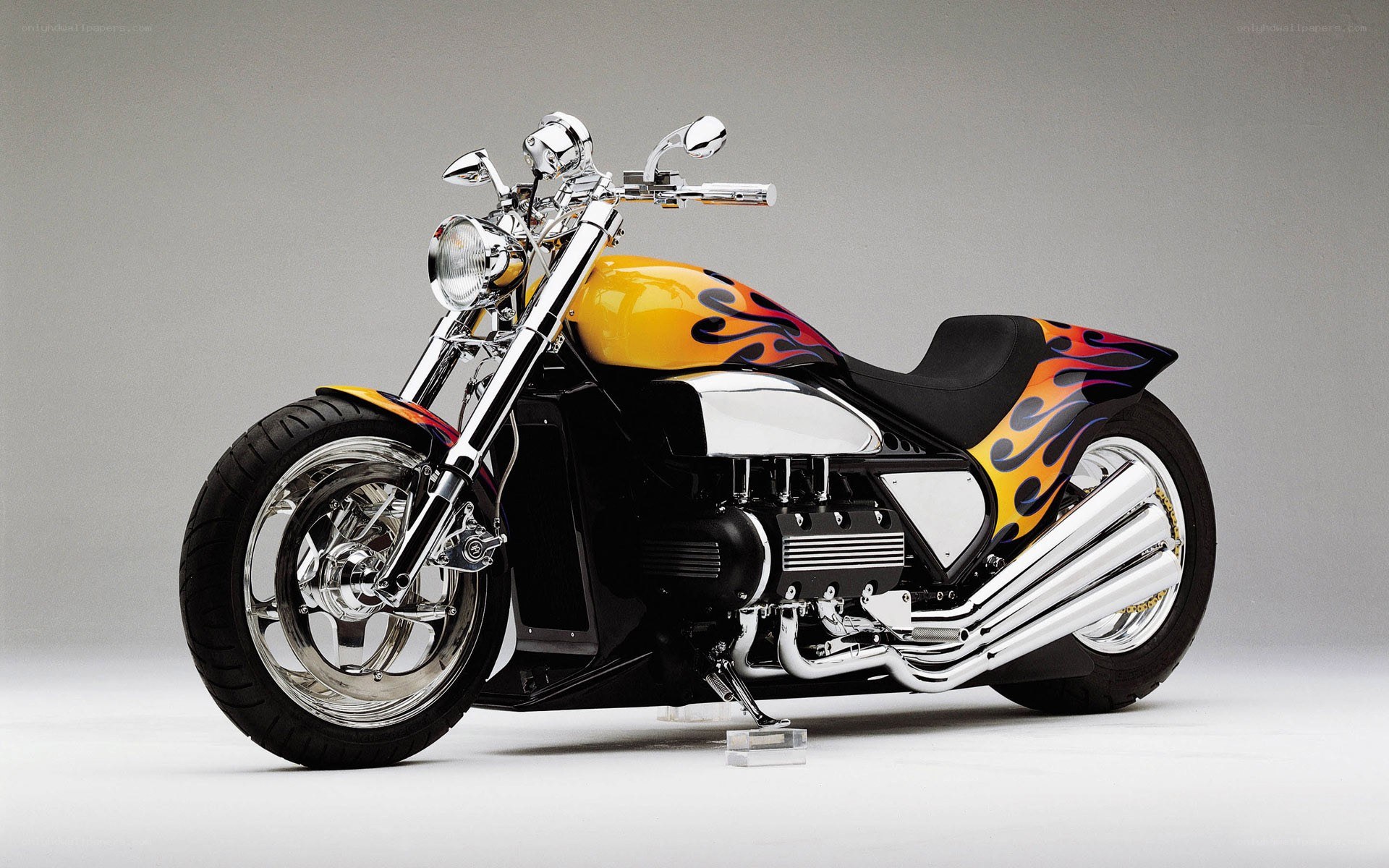 custom flame motorcycle