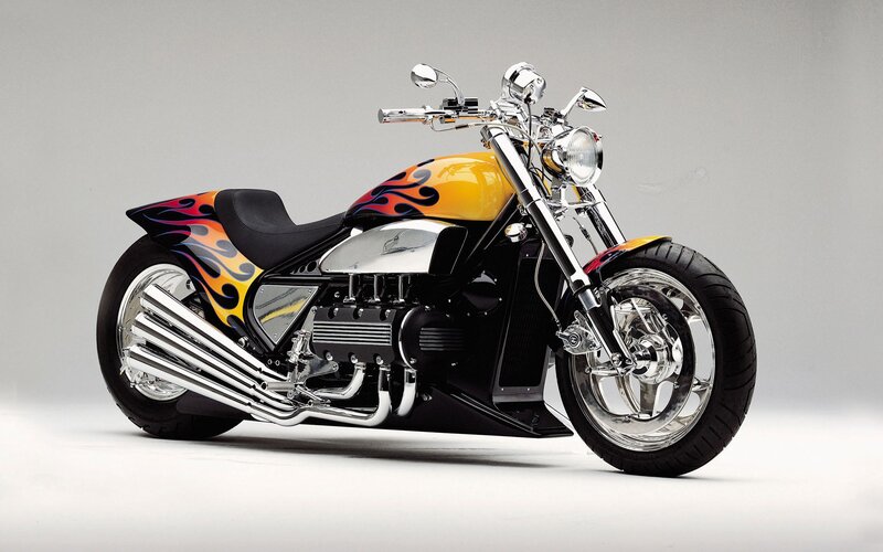custom flame motorcycle