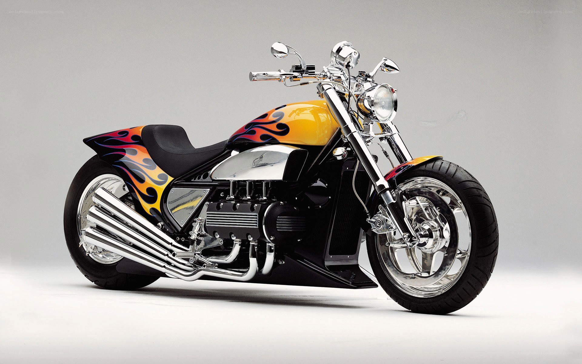 custom flame motorcycle