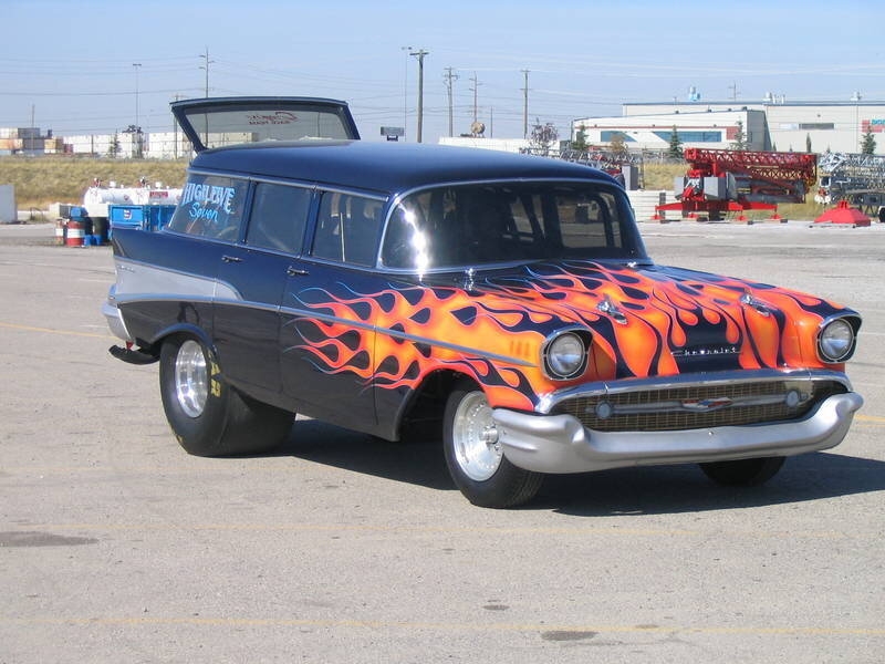 Custom Flame-painted Car — Black