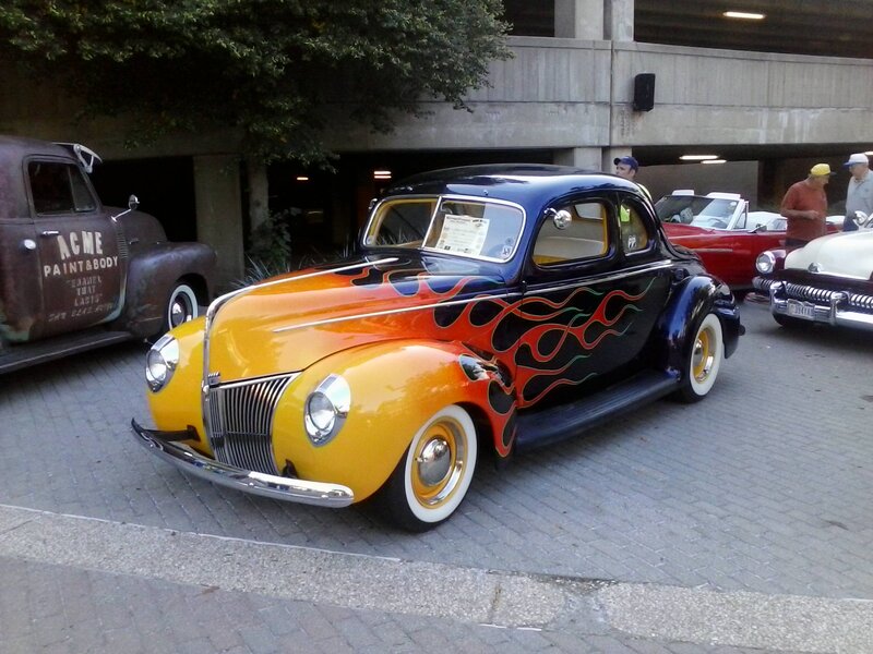 Custom Flame-painted Car — Yellow, Casual