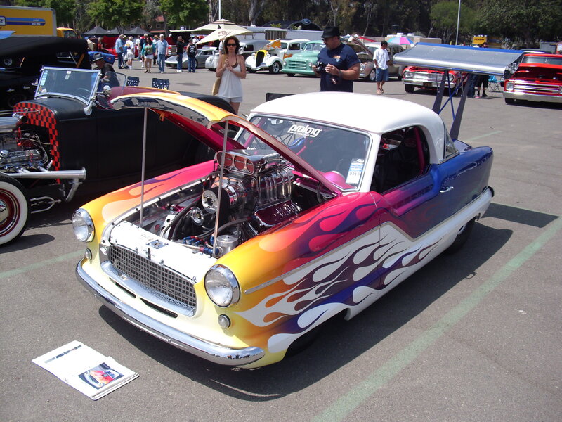Custom Flame-painted Car — Yellow