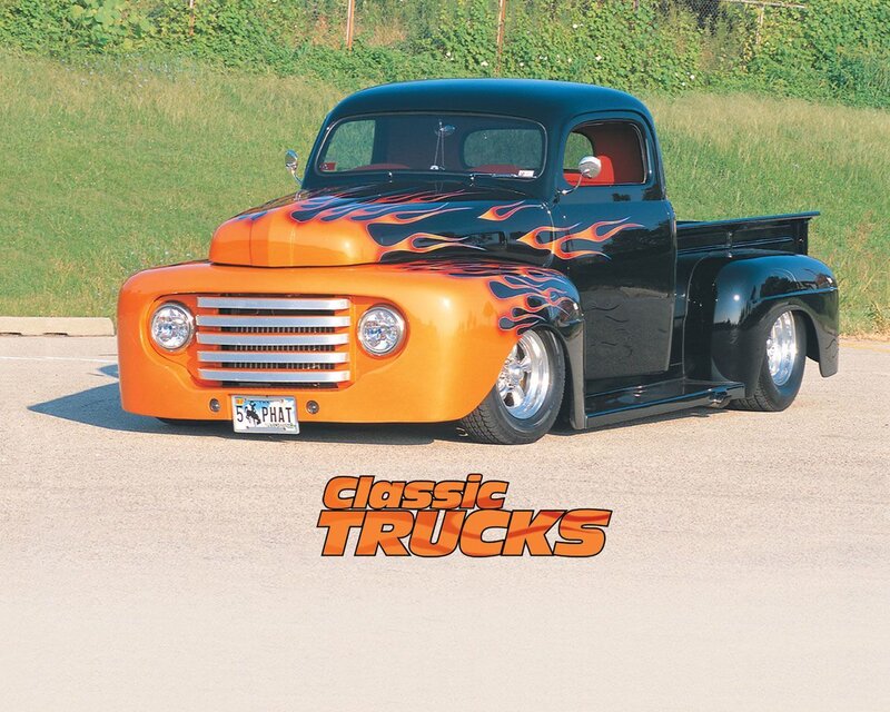Custom flame-painted classic truck
