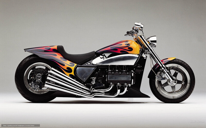 Custom flame-painted motorcycle