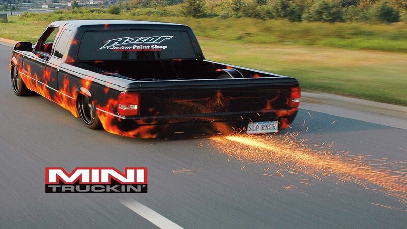 Custom Flame-painted Truck — Black, Dynamic