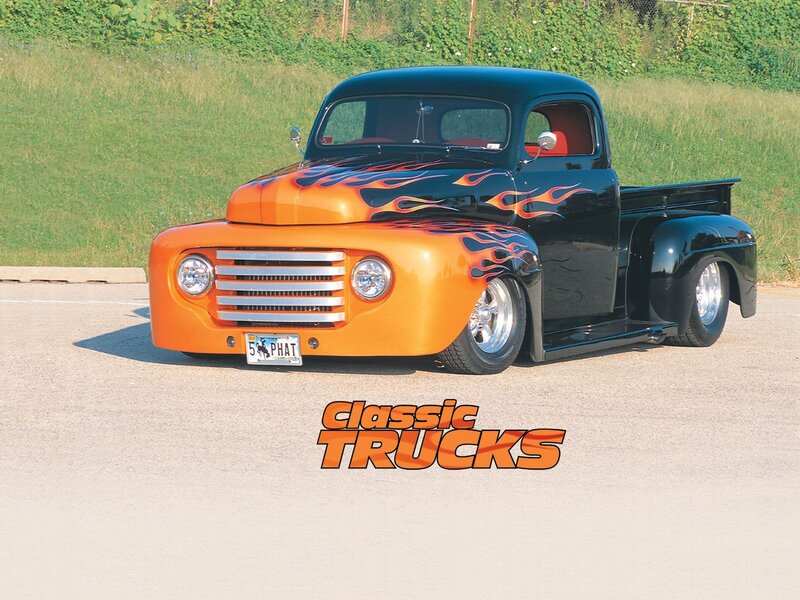 Custom Flame-painted Truck — Orange, Bright