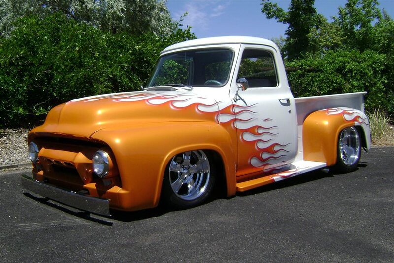 Custom Flame-painted Truck — Orange