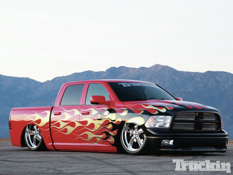 Custom Flame-painted Truck — Red, Dramatic