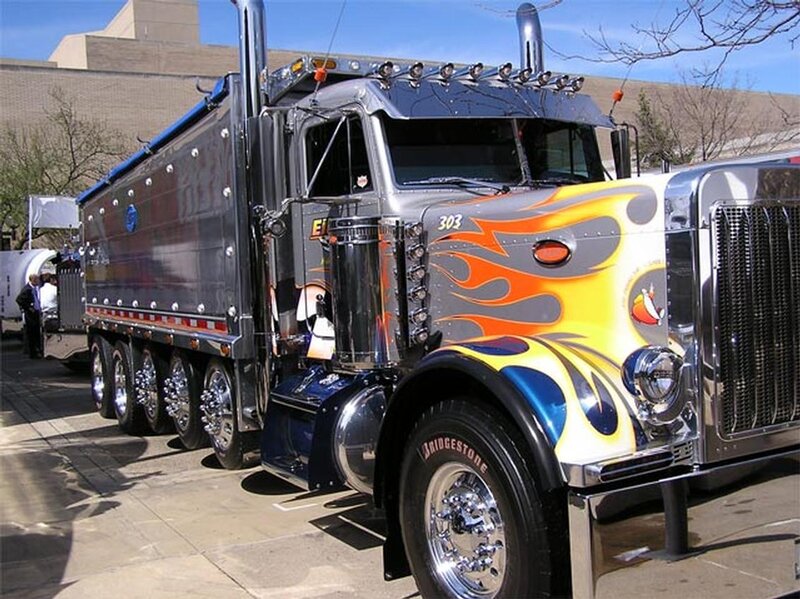 Custom Flame-painted Truck — Silver