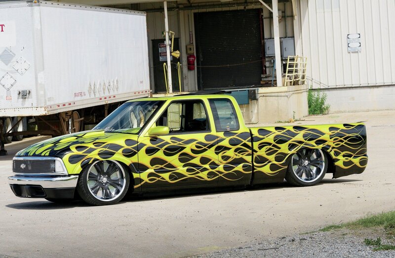 Custom Flame-painted Truck — Yellow