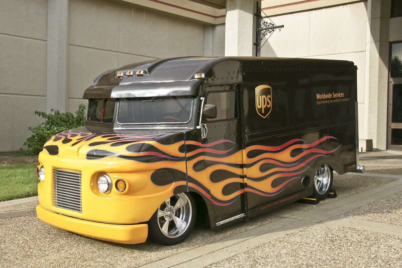 Custom Flame-painted UPS Truck