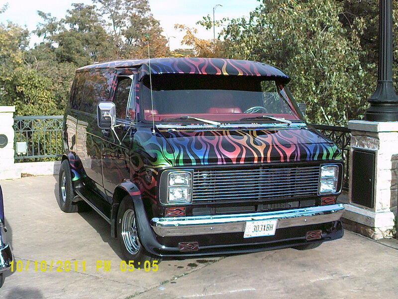 Custom Flame-painted Van