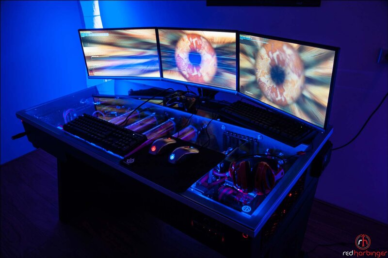 Custom Gaming Desk — Blue